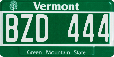 VT license plate BZD444