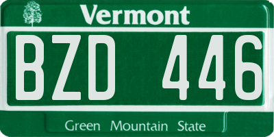 VT license plate BZD446
