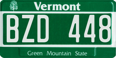 VT license plate BZD448