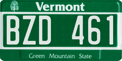 VT license plate BZD461