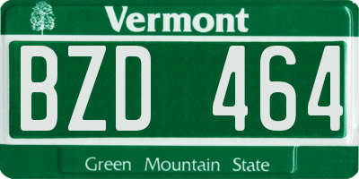 VT license plate BZD464