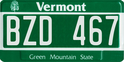 VT license plate BZD467