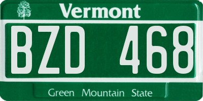 VT license plate BZD468