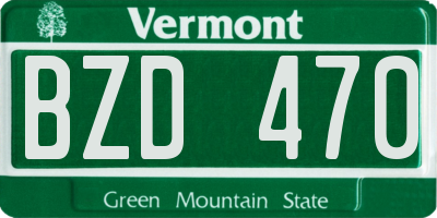 VT license plate BZD470