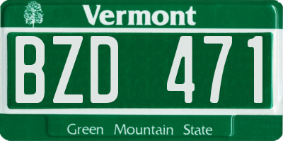 VT license plate BZD471