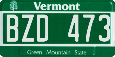 VT license plate BZD473