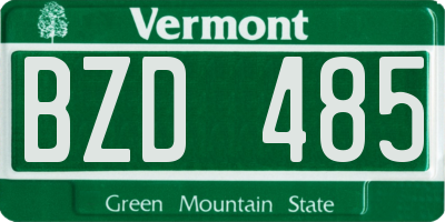 VT license plate BZD485