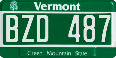 VT license plate BZD487