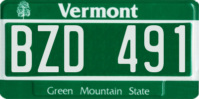 VT license plate BZD491