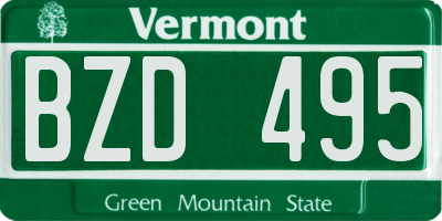 VT license plate BZD495