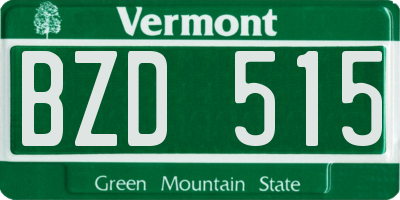 VT license plate BZD515