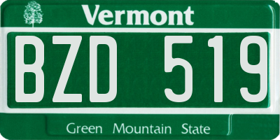 VT license plate BZD519