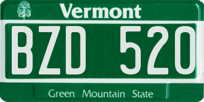 VT license plate BZD520