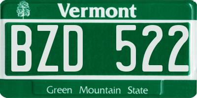 VT license plate BZD522
