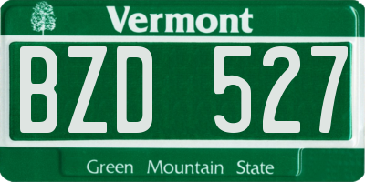 VT license plate BZD527