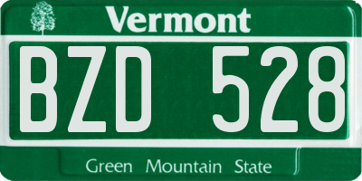 VT license plate BZD528