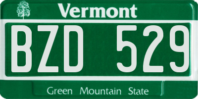 VT license plate BZD529