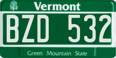 VT license plate BZD532