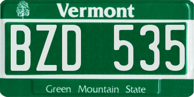 VT license plate BZD535