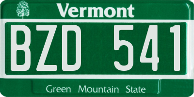 VT license plate BZD541