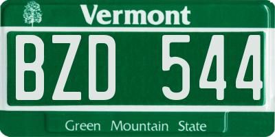 VT license plate BZD544