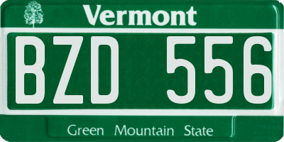 VT license plate BZD556