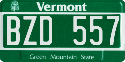 VT license plate BZD557