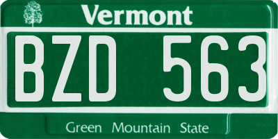 VT license plate BZD563