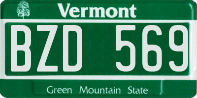 VT license plate BZD569