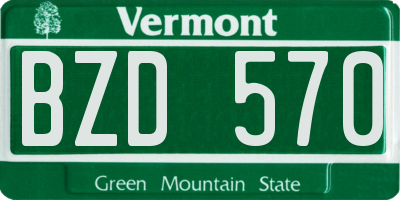 VT license plate BZD570