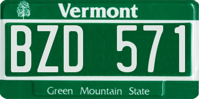 VT license plate BZD571