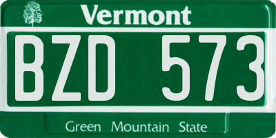 VT license plate BZD573