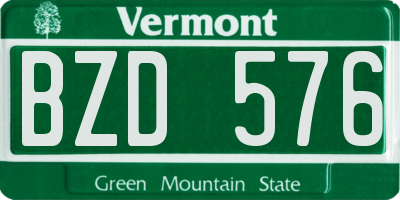 VT license plate BZD576