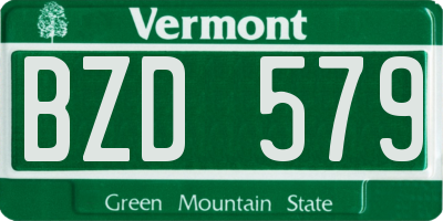 VT license plate BZD579