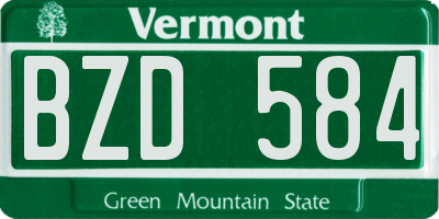 VT license plate BZD584