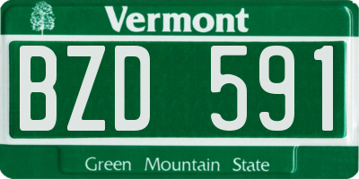 VT license plate BZD591