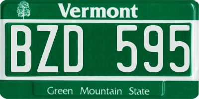 VT license plate BZD595