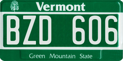 VT license plate BZD606