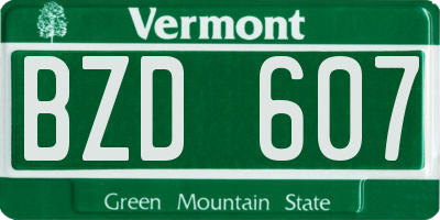 VT license plate BZD607