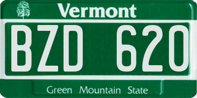 VT license plate BZD620