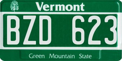 VT license plate BZD623
