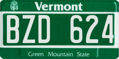 VT license plate BZD624