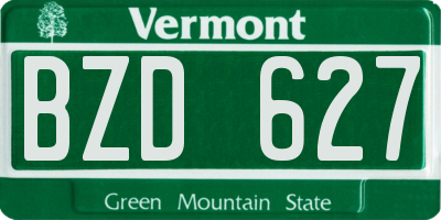VT license plate BZD627