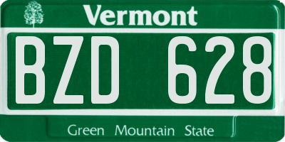 VT license plate BZD628