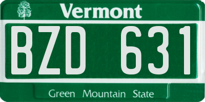 VT license plate BZD631