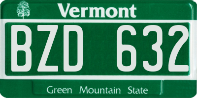 VT license plate BZD632