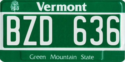 VT license plate BZD636