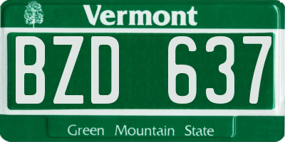 VT license plate BZD637