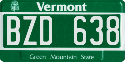 VT license plate BZD638