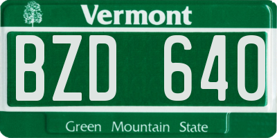 VT license plate BZD640